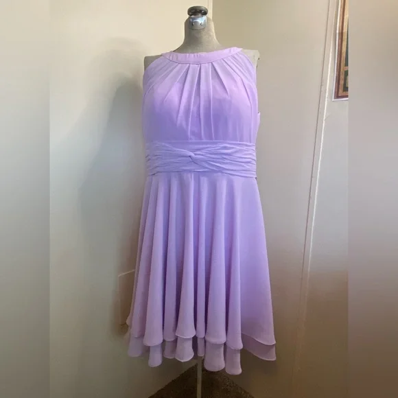 light purple swing dress Listha Women's A-Line Swing Midi Dress 3/4 Sleeve Casual Formal Light Purple L, Size: Large